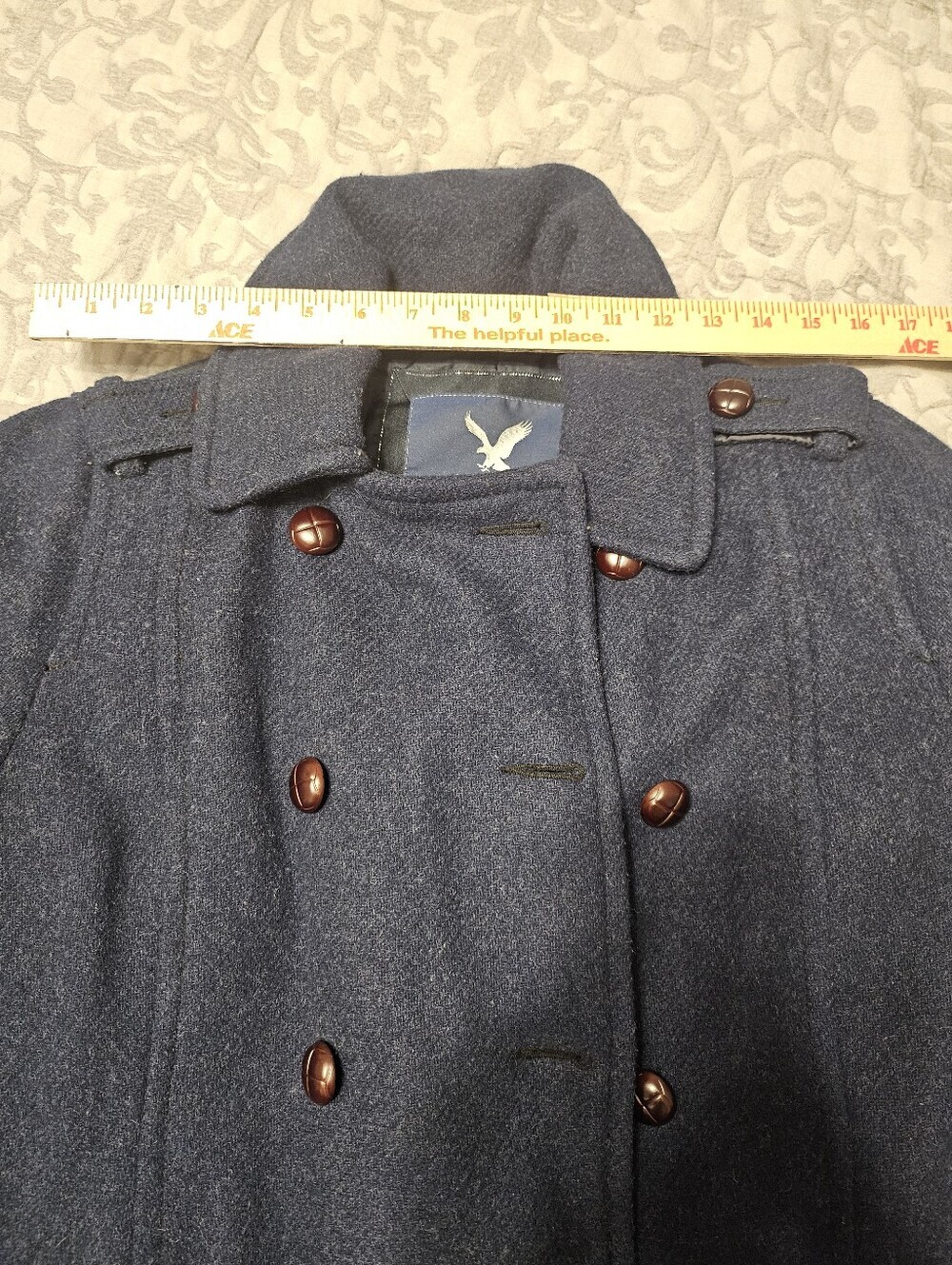 Vintage American Eagle Outfitters Women's Dark Blue Peacoat - Picture 11 of 11